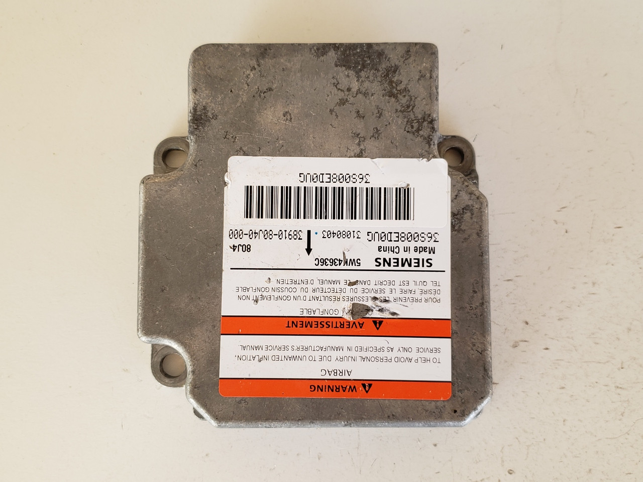 2009 Suzuki SX4 5WK43636C SRS Safety Restraint System Control Module Unit