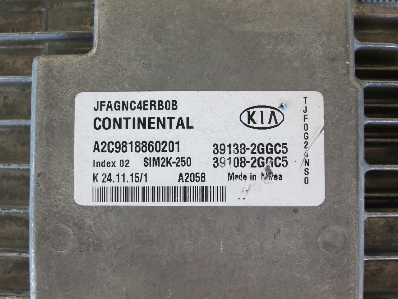 16 Kia Optima 39108-2GGC5 Computer Brain Engine Control ECU ECM EBX Module 16 Kia Optima 39108-2GGC5 Computer Brain Engine Control ECU ECM EBX Module