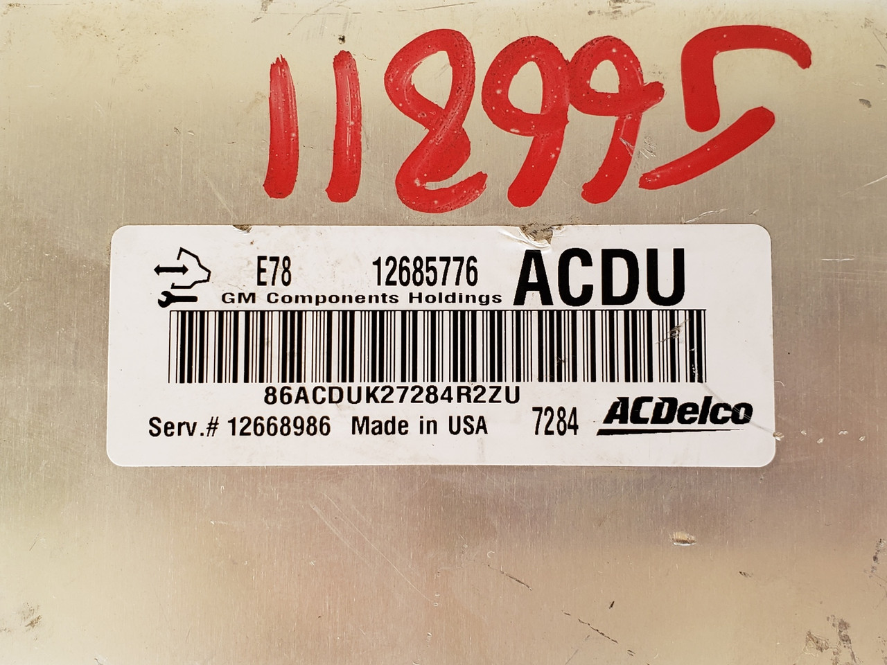 17-18 Silverado 2500 12668986 Computer Brain Engine Control ECU ECM EBX Module 17-18 Silverado 2500 12668986 Computer Brain Engine Control ECU ECM EBX Module