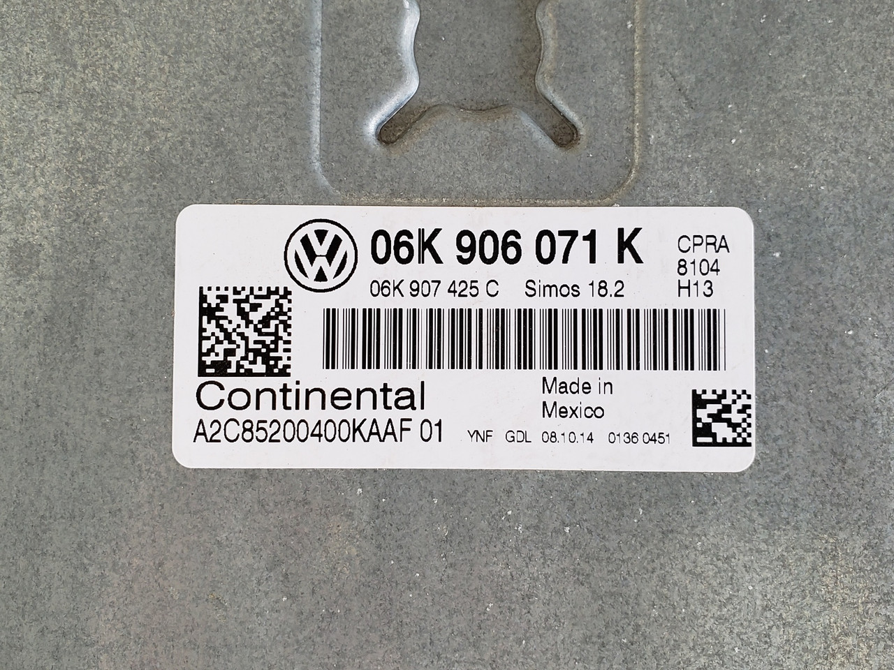 2015 VW Passat 06K 906 071 K Computer Brain Engine Control ECU ECM EBX Module