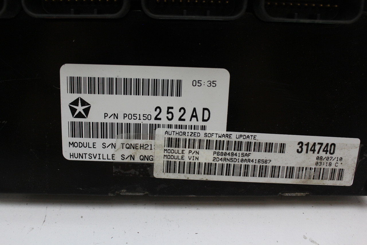 08-10 Dodge Caravan 3.8L P68049415AF Computer Engine Control ECU ECM Module