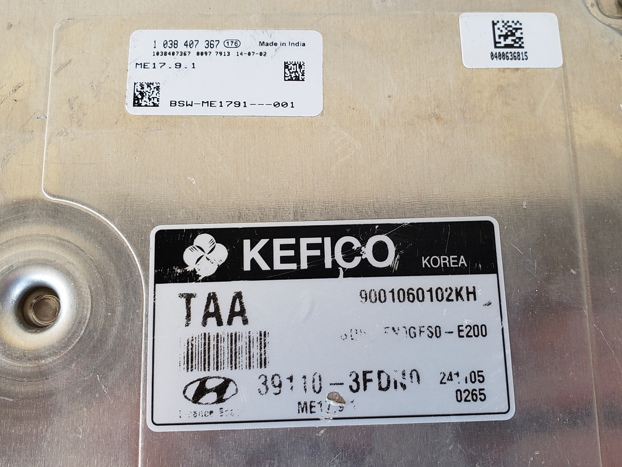 2015-2016 Genesis 39110-3FDN0 Computer Brain Engine Control ECU