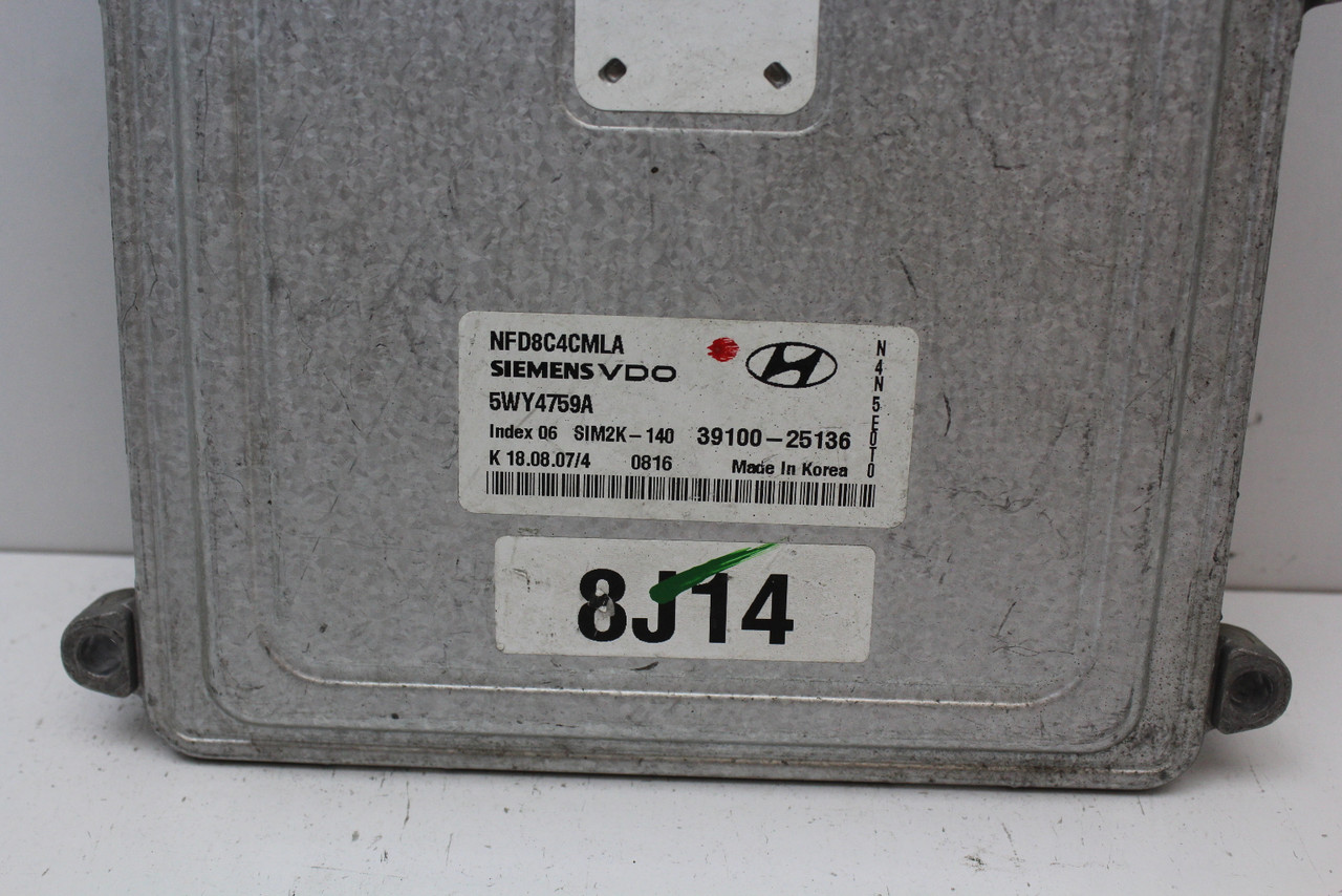 06 07 08 Sonata 39100-25136 Computer Brain Engine Control ECU ECM EBX Module
