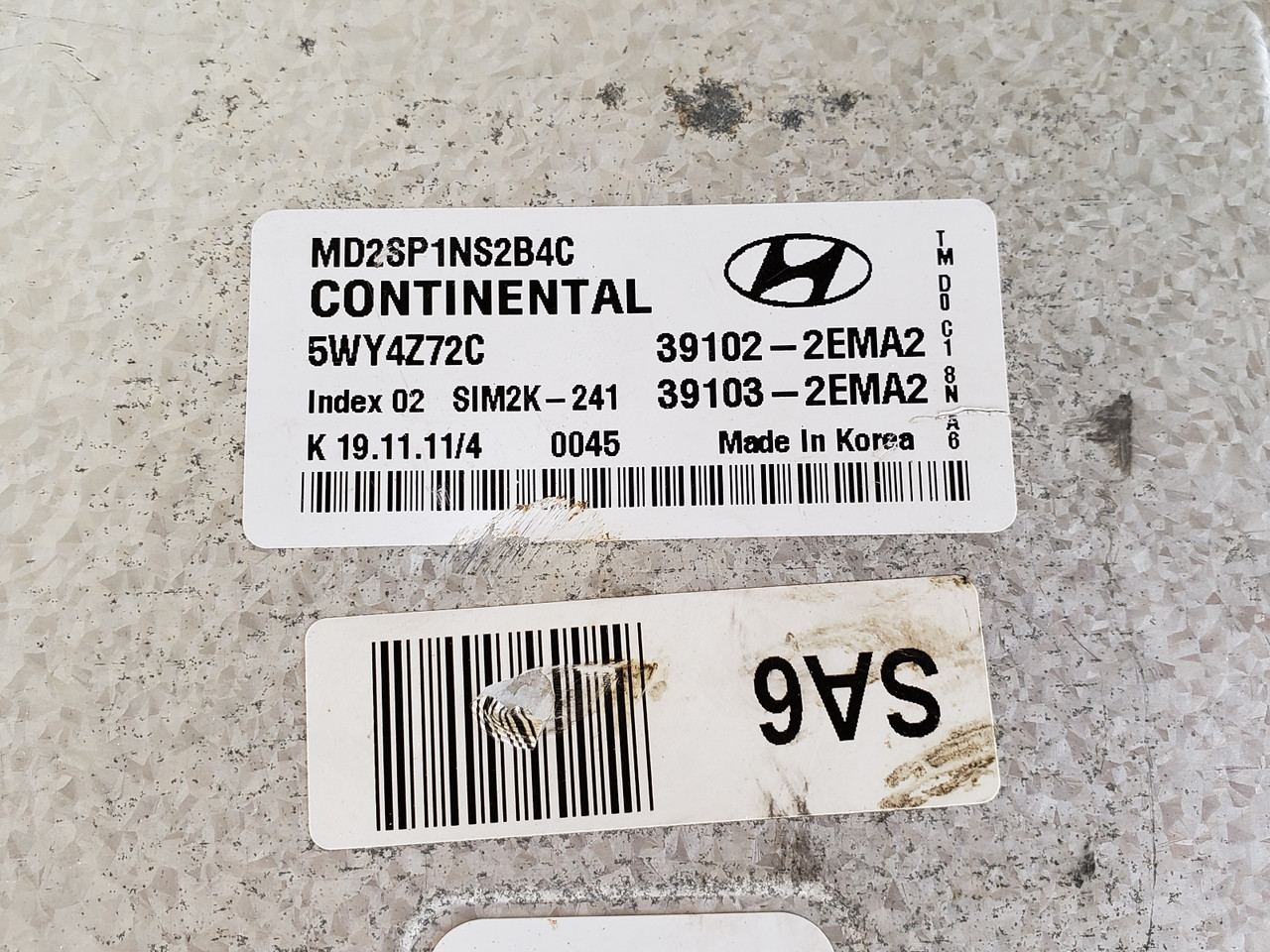 2011-2013 Elantra 39103-2EMA2 Computer Brain Engine Control ECU ECM EBX Module