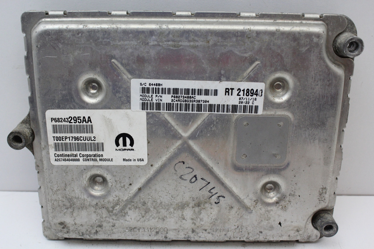 16 17 18 Caravan P68273488AC Computer Brain Engine Control ECU ECM EBX Module