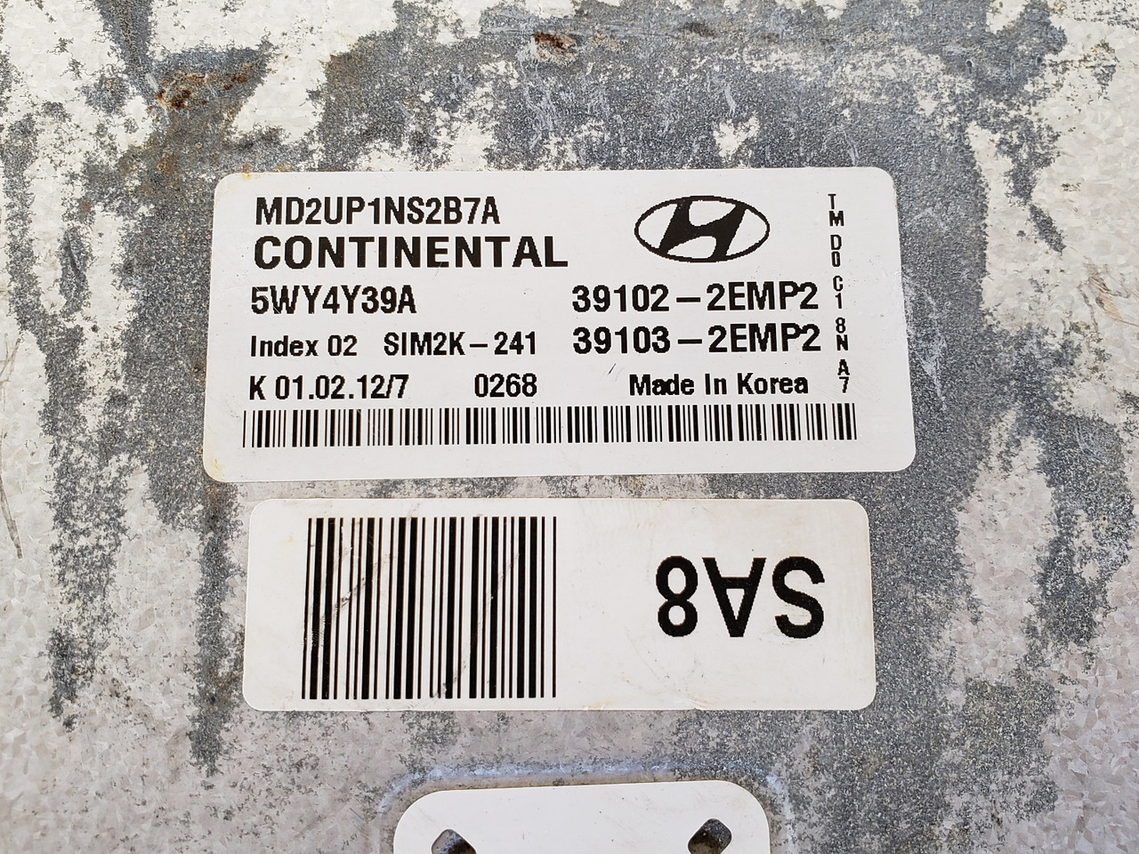 2011-2013 Elantra 39103-2EMP2 Computer Brain Engine Control ECU ECM EBX Module