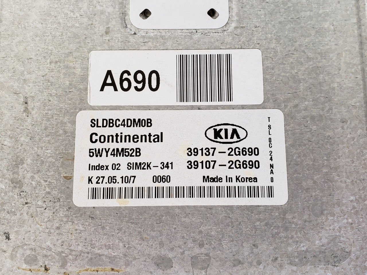 2010-2013 Sportage 39107-2G690 Computer Brain Engine Control ECU ECM EBX Module