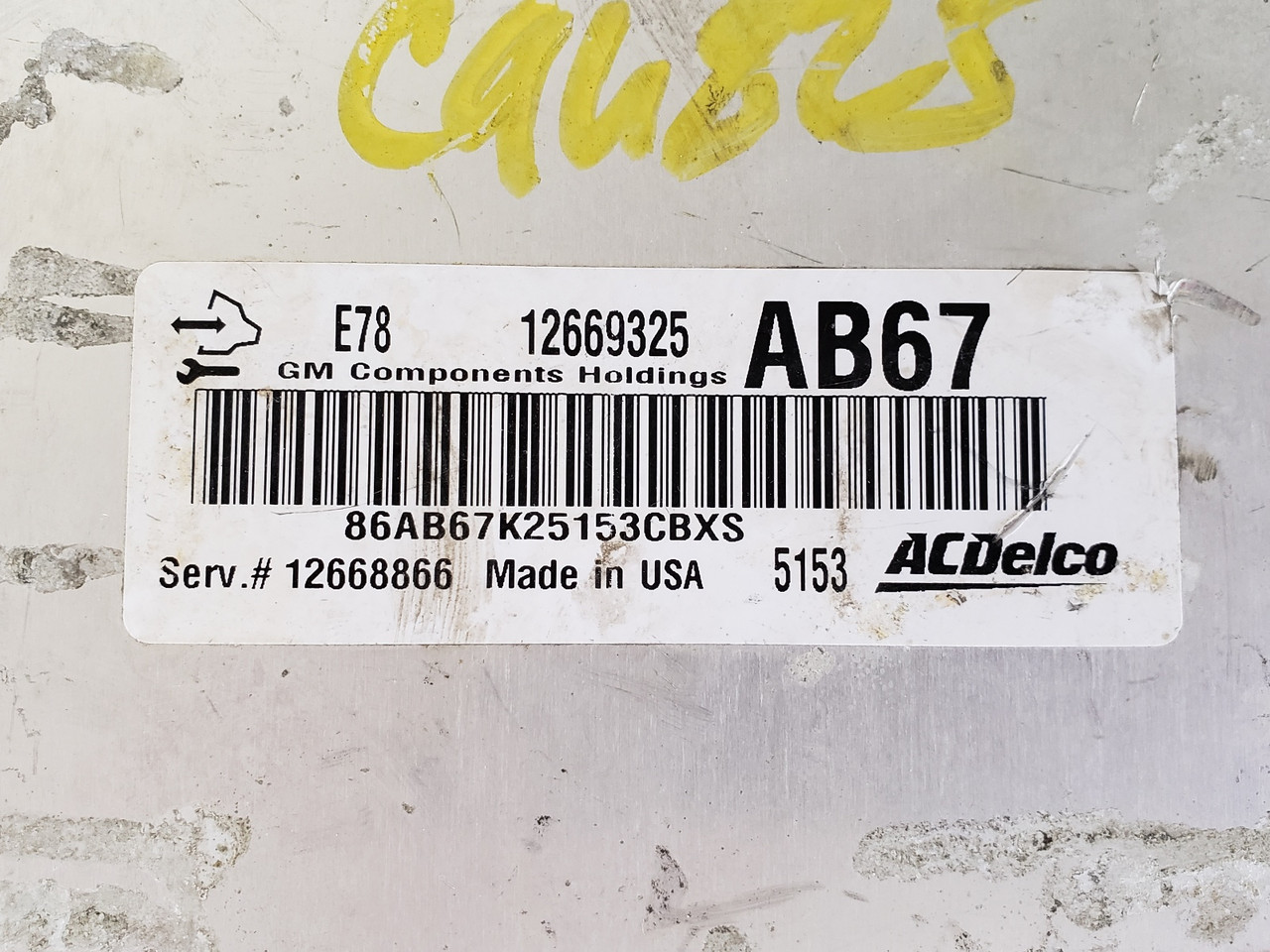 2012-2016 Chevy Sonic 12668866 Computer Brain Engine Control ECU ECM EBX Module