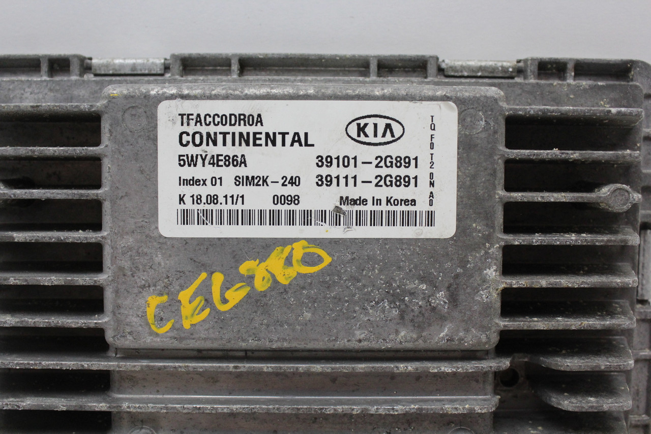 11-13 Kia Optima 39111-2G891 Computer Brain Engine Control ECU ECM EBX Module