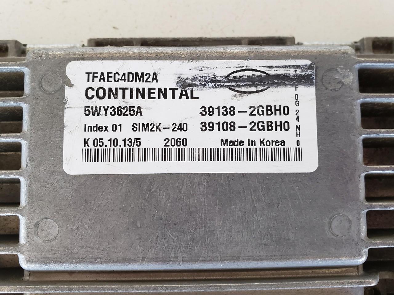 2014-2015 Optima 39108-2GBH0 Computer Brain Engine Control ECU ECM EBX Module