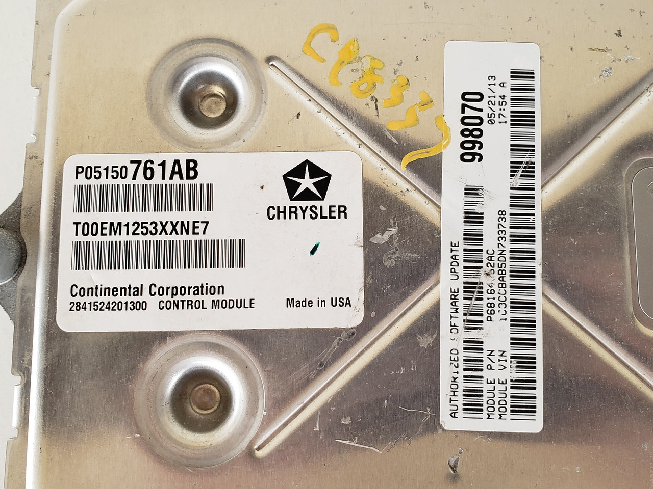 2013 Dodge Avenger P68164362AC Computer Brain Engine Control ECU ECM EBX Module