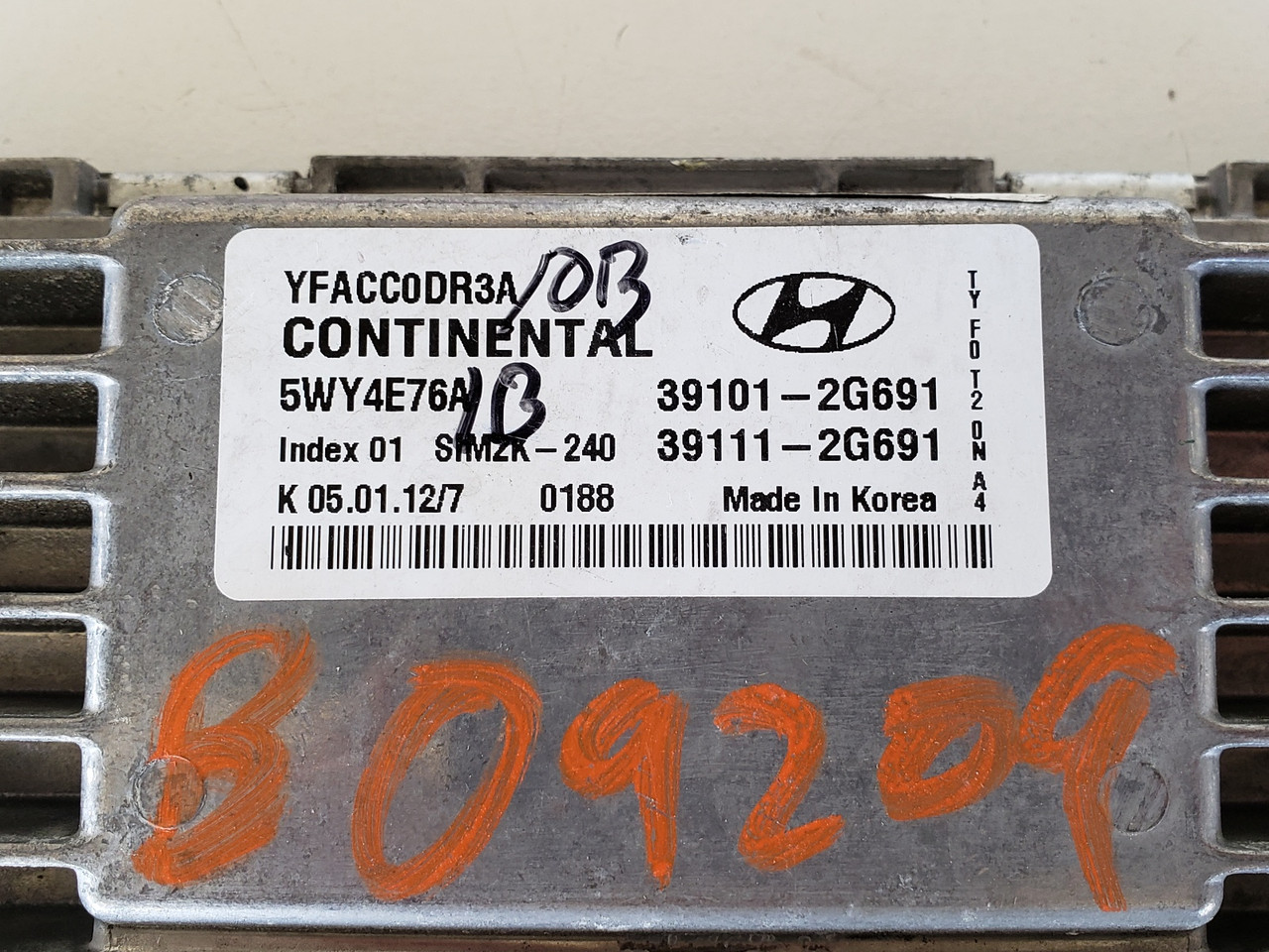 2011-2014 Sonata 39111-2G691 Computer Brain Engine Control ECU ECM EBX Module