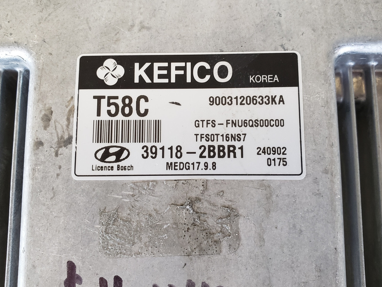 2015 Veloster 39118-2BBR1 Computer Brain Engine Control ECU ECM EBX Module