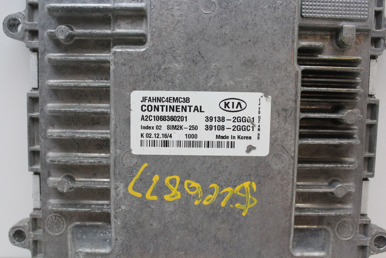 16-18 Kia Optima 39108-2GGC1 Computer Brain Engine Control ECU ECM EBX Module