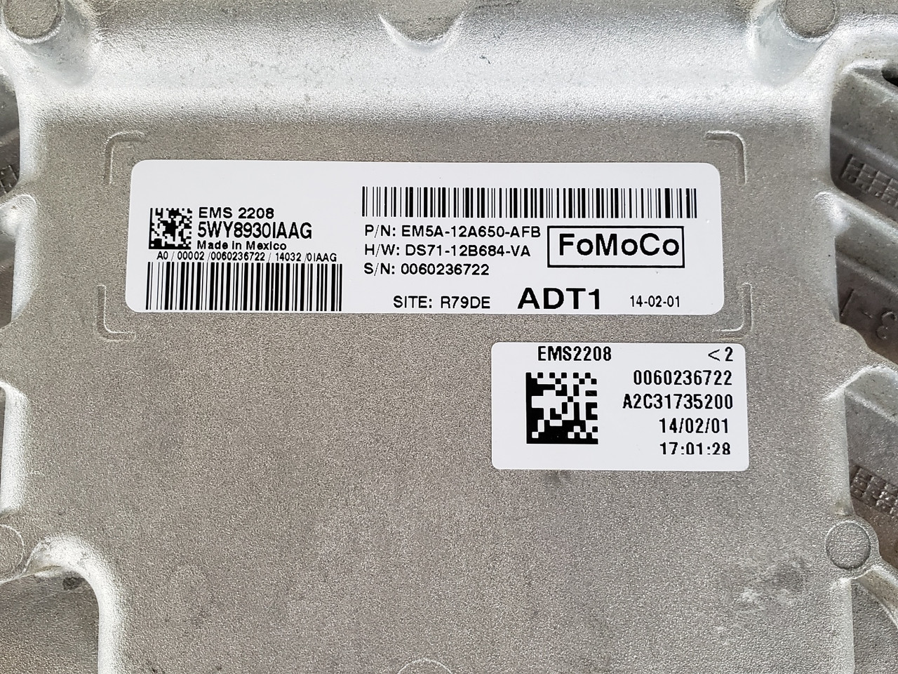 2014-2016 C-Max CMax EM5A-12A650-AFB Computer Engine Control ECU ECM EBX Module