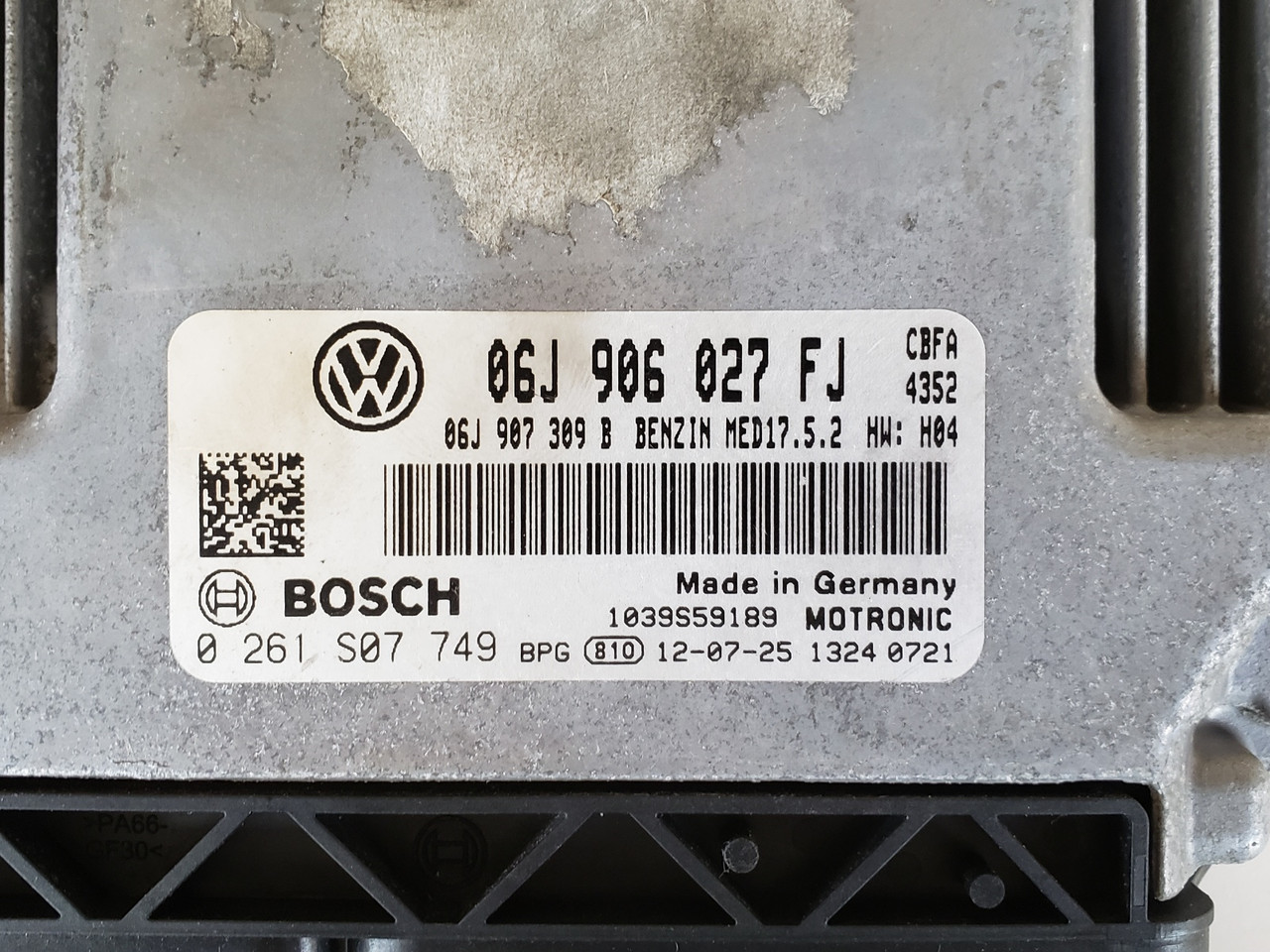 j 2013 VW Jetta 06J 906 027 FJ Computer Brain Engine Control