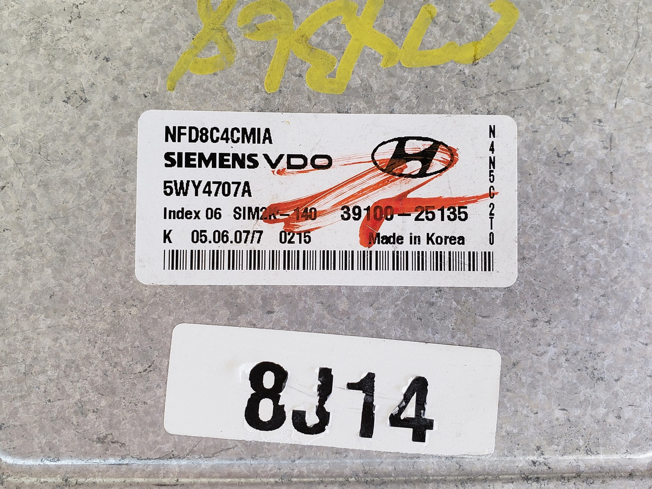 2006-2008 Sonata 39100-25135 Computer Brain Engine Control ECU ECM EBX Module