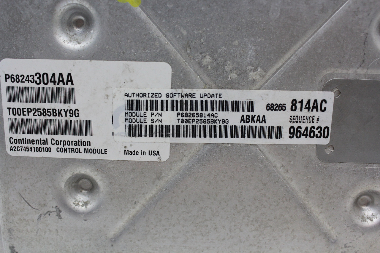 16-19 Dodge 1500 3.6L P68243304AA Computer Engine Control ECU ECM EBX Module 16-19 Dodge 1500 3.6L P68243304AA Computer Engine Control ECU ECM EBX Module