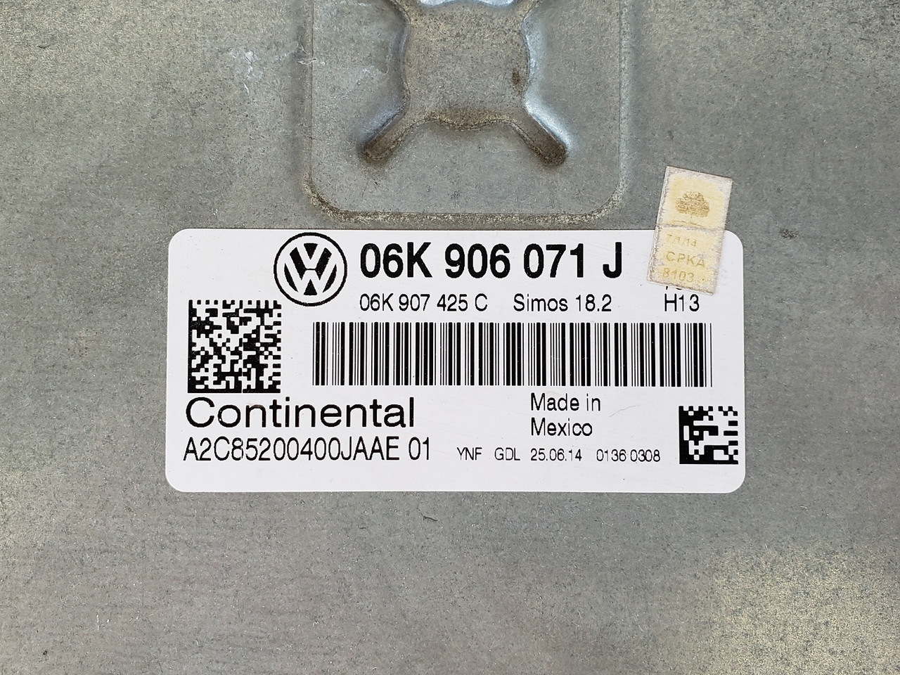 2015 VW Passat 06K 906 071 J Computer Brain Engine Control ECU ECM EBX Module