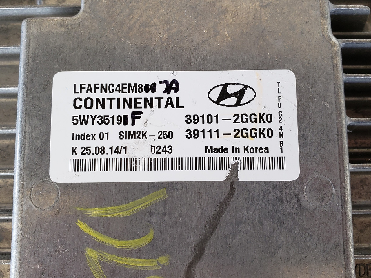 2015-2017 Sonata 39111-2GGK0 Computer Brain Engine Control ECU ECM EBX Module