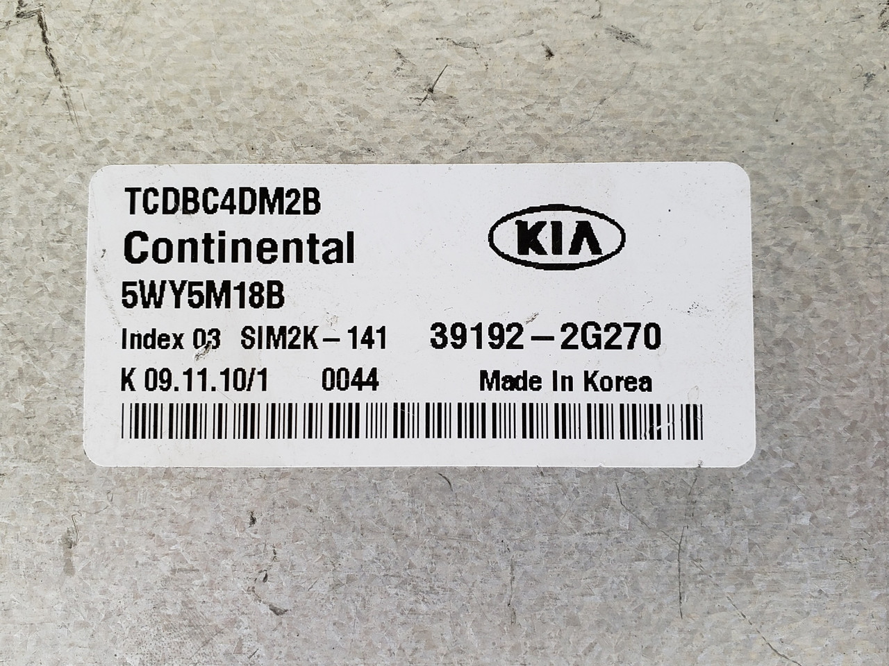2011-2013 Kia Forte 39192-2G270 Computer Brain Engine Control ECU ECM EBX Module
