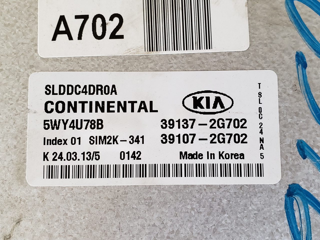 2010-2013 Sportage 39107-2G702 Computer Brain Engine Control ECU ECM EBX Module