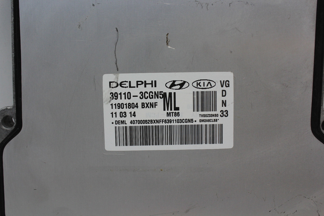 14 15 16 Kia Cadenza 39110-3CGN5 Computer Engine Control ECU ECM EBX Module