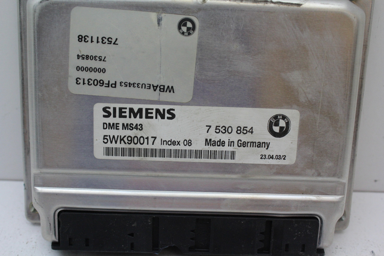 02-05 BMW 325I 7530854 Computer Brain Engine Control ECU ECM EBX Module