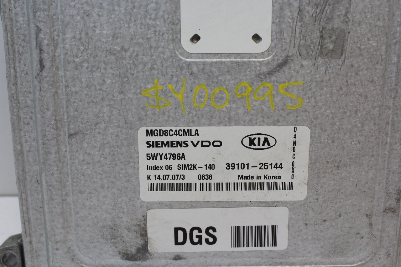 06-08 Kia Optima 39101-25144 Computer Brain Engine Control ECU ECM EBX Module