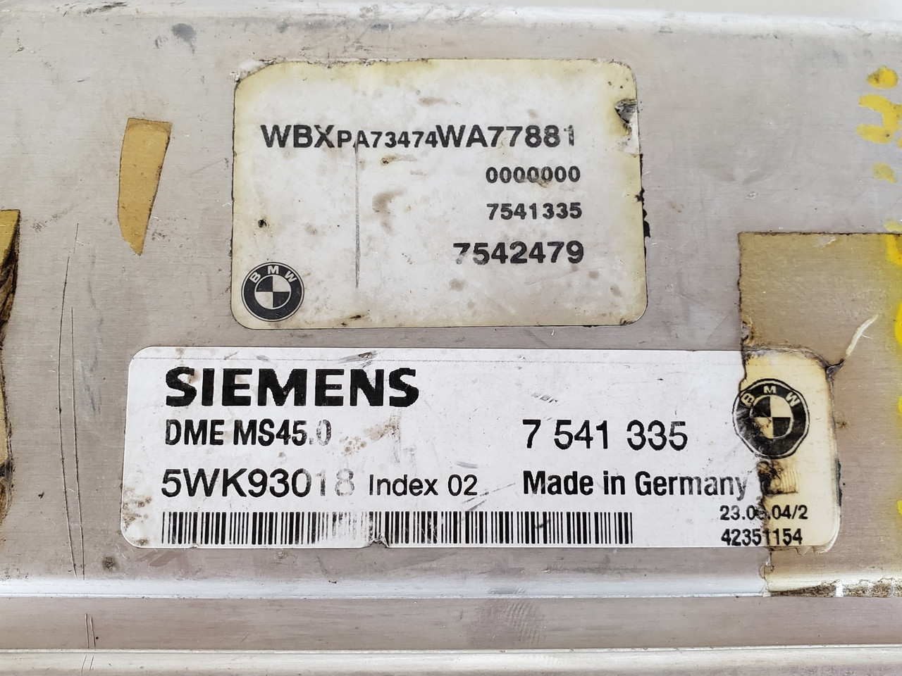 2004-2005 Bmw X3 12147541335 Computer Brain Engine Control ECU ECM EBX Module