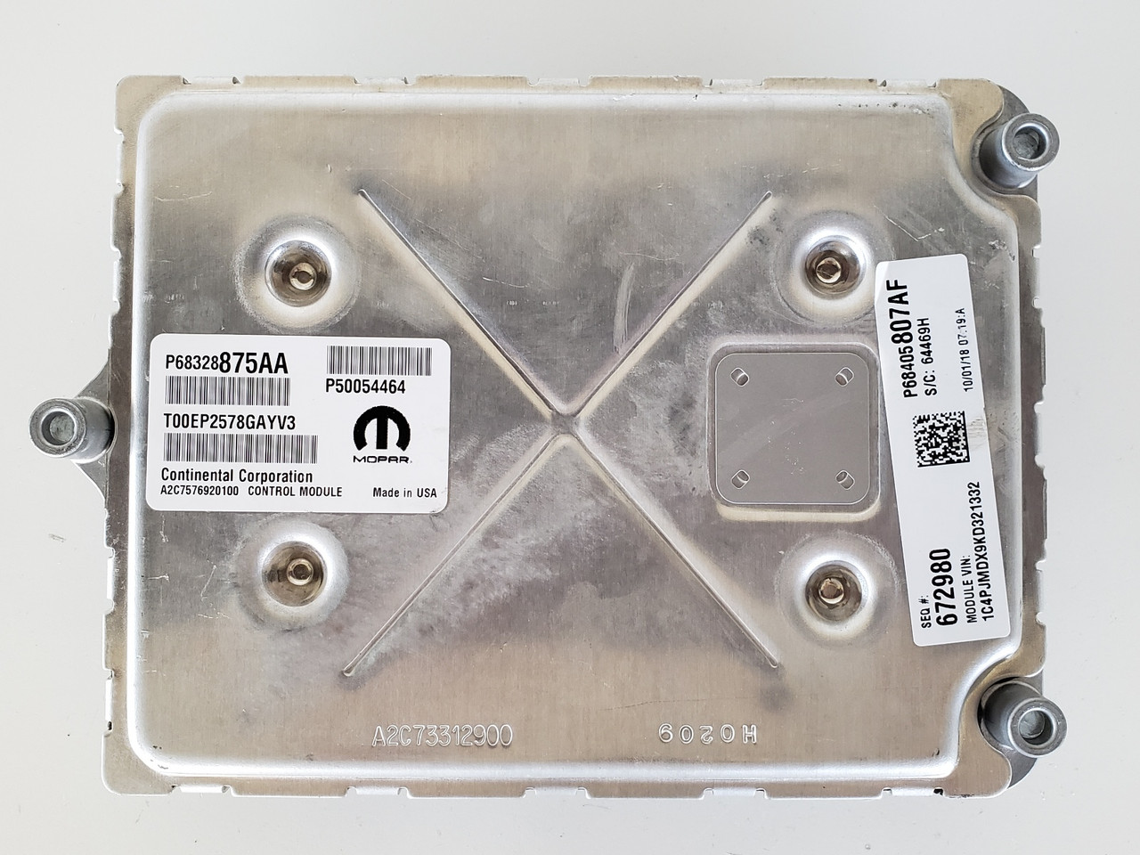 2019 Jeep Cherokee P68405807AF Computer Brain Engine Control ECU ECM EBX Module