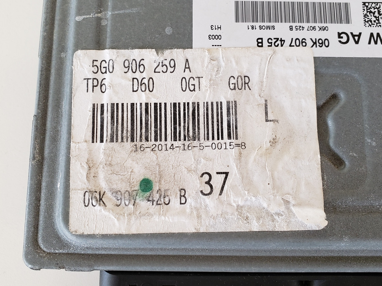 2015 Audi A3 06K 907 425 B Computer Brain Engine Control ECU ECM EBX Module