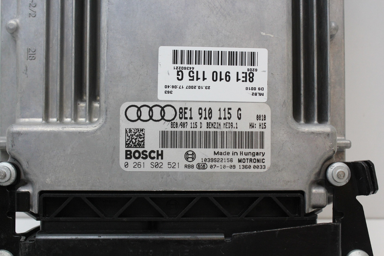 08 09 Audi A4 2.0L 8E1 910 115 G Computer Brain Engine Control ECU ECM Module