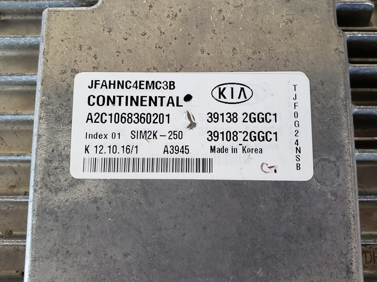 2016-2018 Optima 39108-2GGC1 Computer Brain Engine Control ECU ECM EBX Module