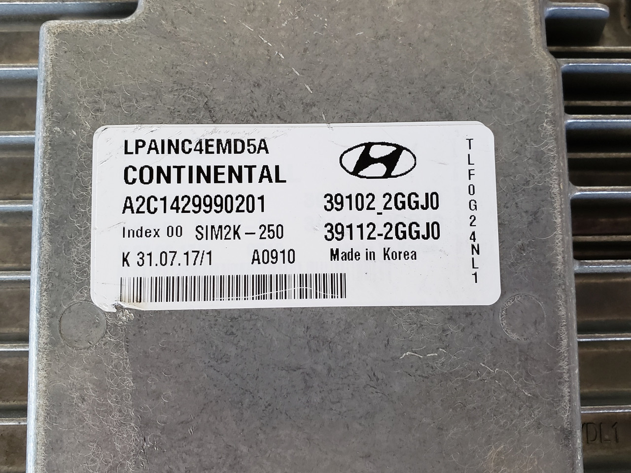 2018-2019 Sonata 39112-2GGJ0 Computer Brain Engine Control ECU ECM EBX Module