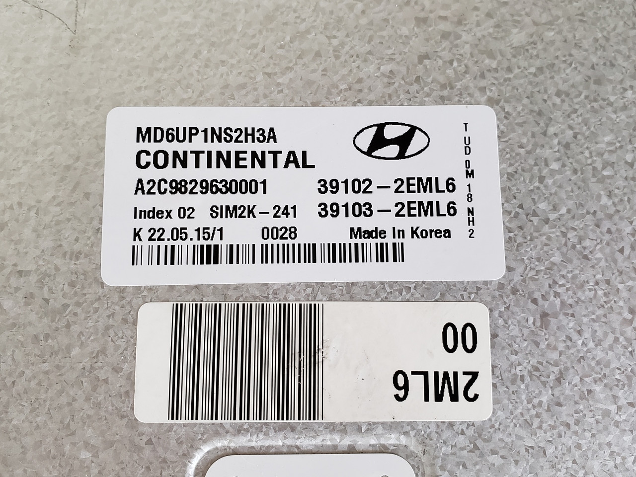 2014-2016 Sonata 39103-2EML6 Computer Brain Engine Control ECU ECM EBX Module