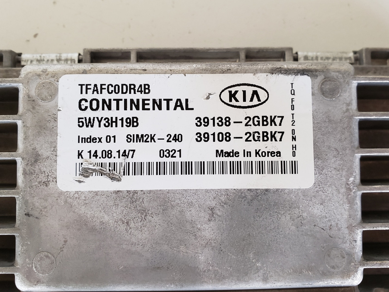 2015 Kia Optima 39108-2GBK7 Computer Brain Engine Control ECU ECM EBX Module