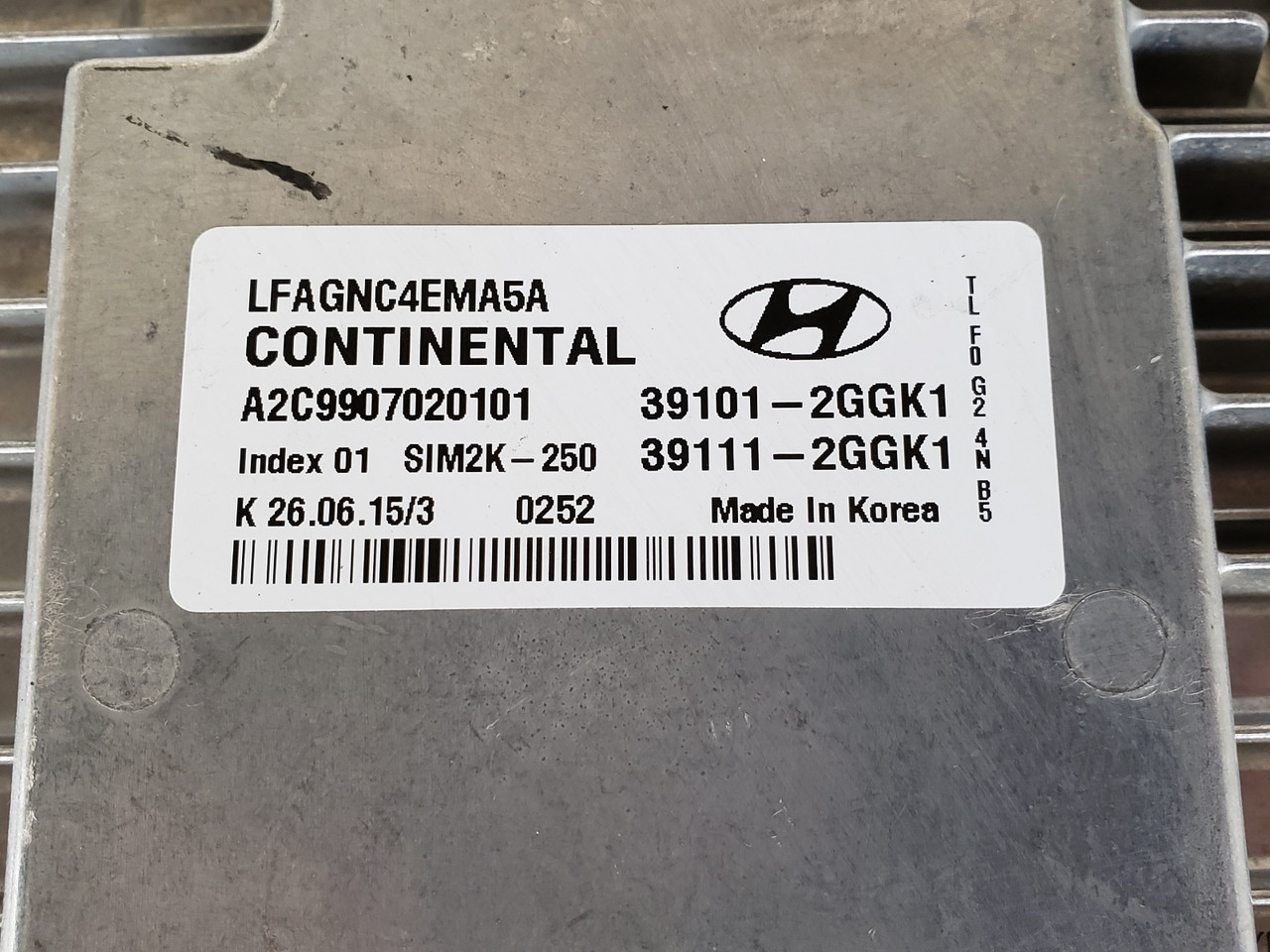 2015-2017 Sonata 39111-2GGK1 Computer Brain Engine Control ECU ECM EBX Module