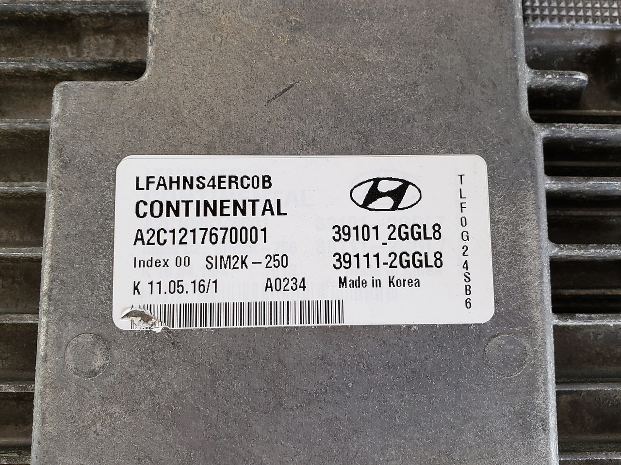 2015-2017 Sonata 39111-2GGL8 Computer Brain Engine Control ECU ECM EBX Module