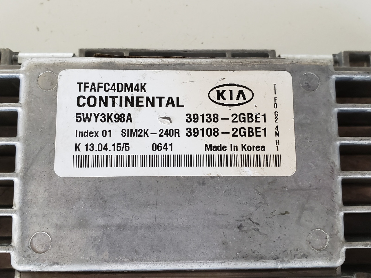 2014-2015 Optima 39108-2GBE1 Computer Brain Engine Control ECU ECM EBX Module