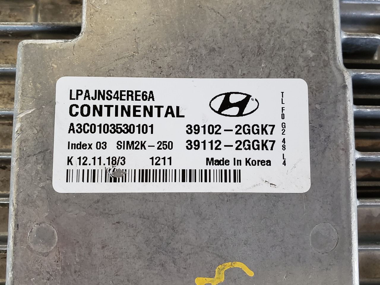 2018-2019 Sonata 39112-2GGK7 Computer Brain Engine Control ECU ECM EBX Module 2018-2019 Sonata 39112-2GGK7 Computer Brain Engine Control ECU ECM EBX Module
