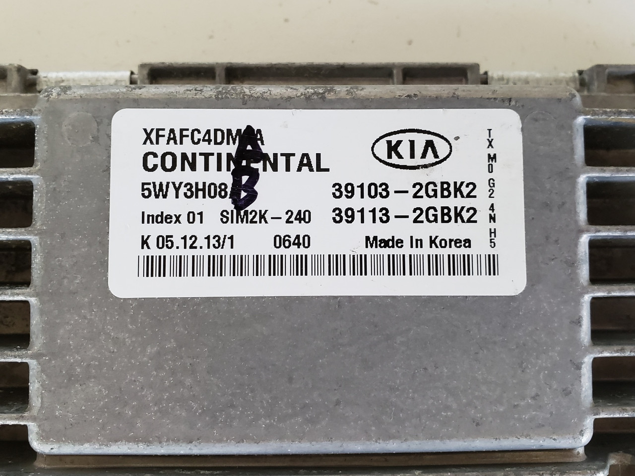 2014-2015 Sorento 39113-2GBK2 Computer Brain Engine Control ECU ECM EBX Module