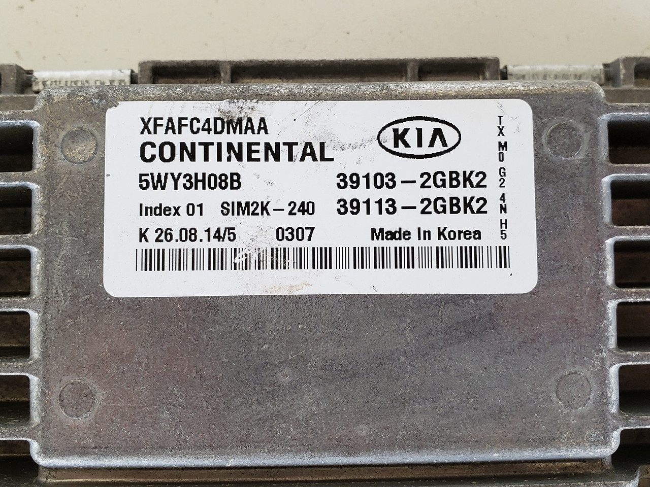2013-2016 Sorento 39113-2GBK2 Computer Brain Engine Control ECU ECM EBX Module