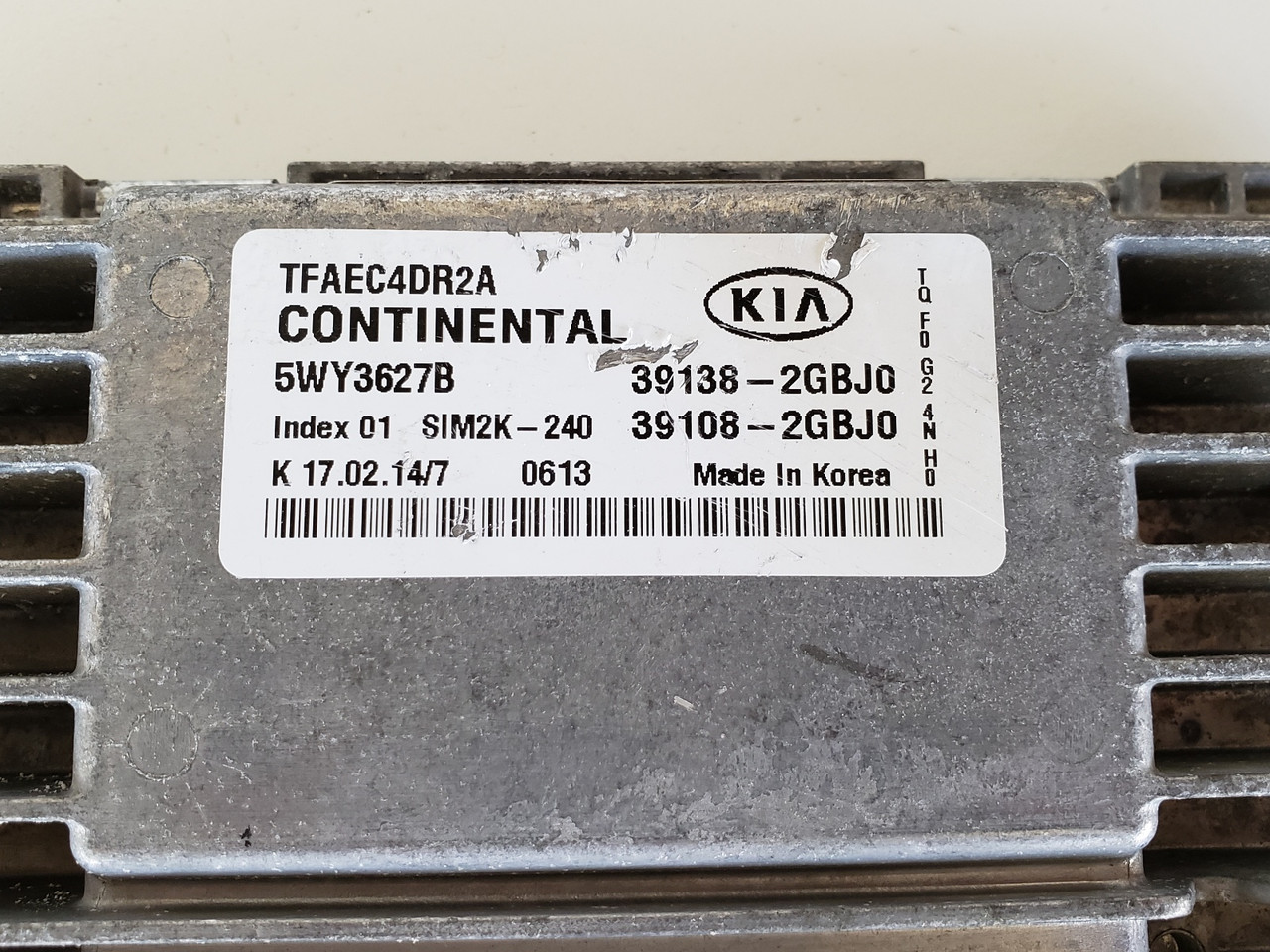2014-2015 Optima 39108-2GBJ0 Computer Brain Engine Control ECU ECM EBX Module