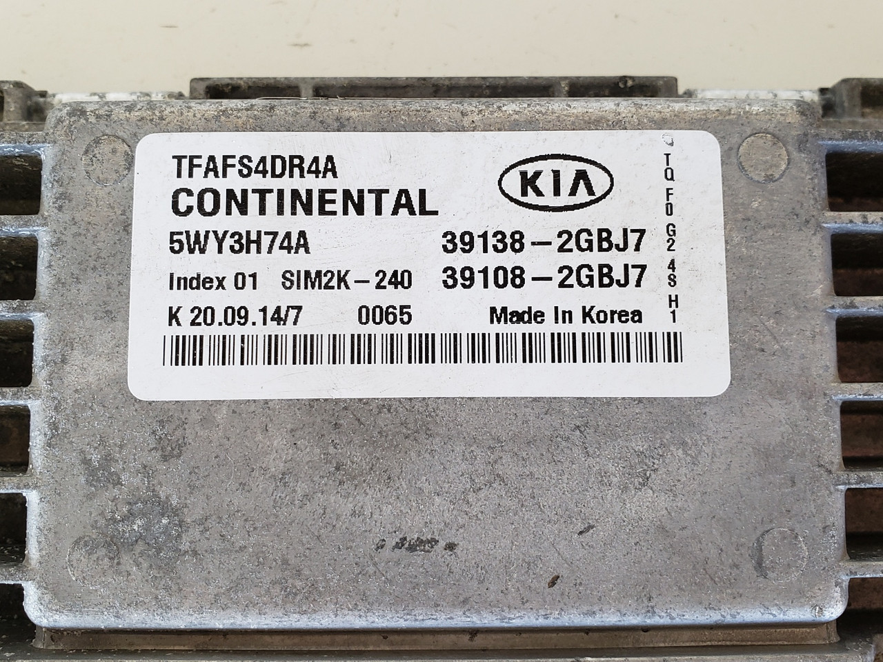 2015 Kia Optima 39108-2GBJ7 Computer Brain Engine Control ECU ECM EBX Module