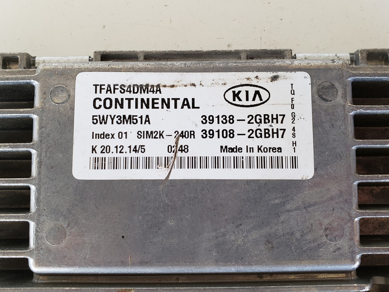 2015 Kia Optima 39108-2GBH7 Computer Brain Engine Control ECU ECM EBX Module