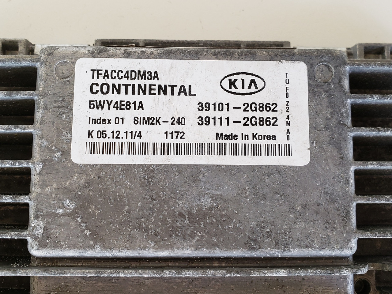2011-2013 Optima 39111-2G882 Computer Brain Engine Control ECU ECM EBX Module