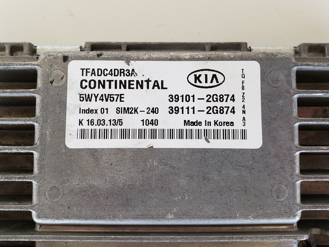 2011-2013 Optima 39111-2G874 Computer Brain Engine Control ECU ECM EBX Module