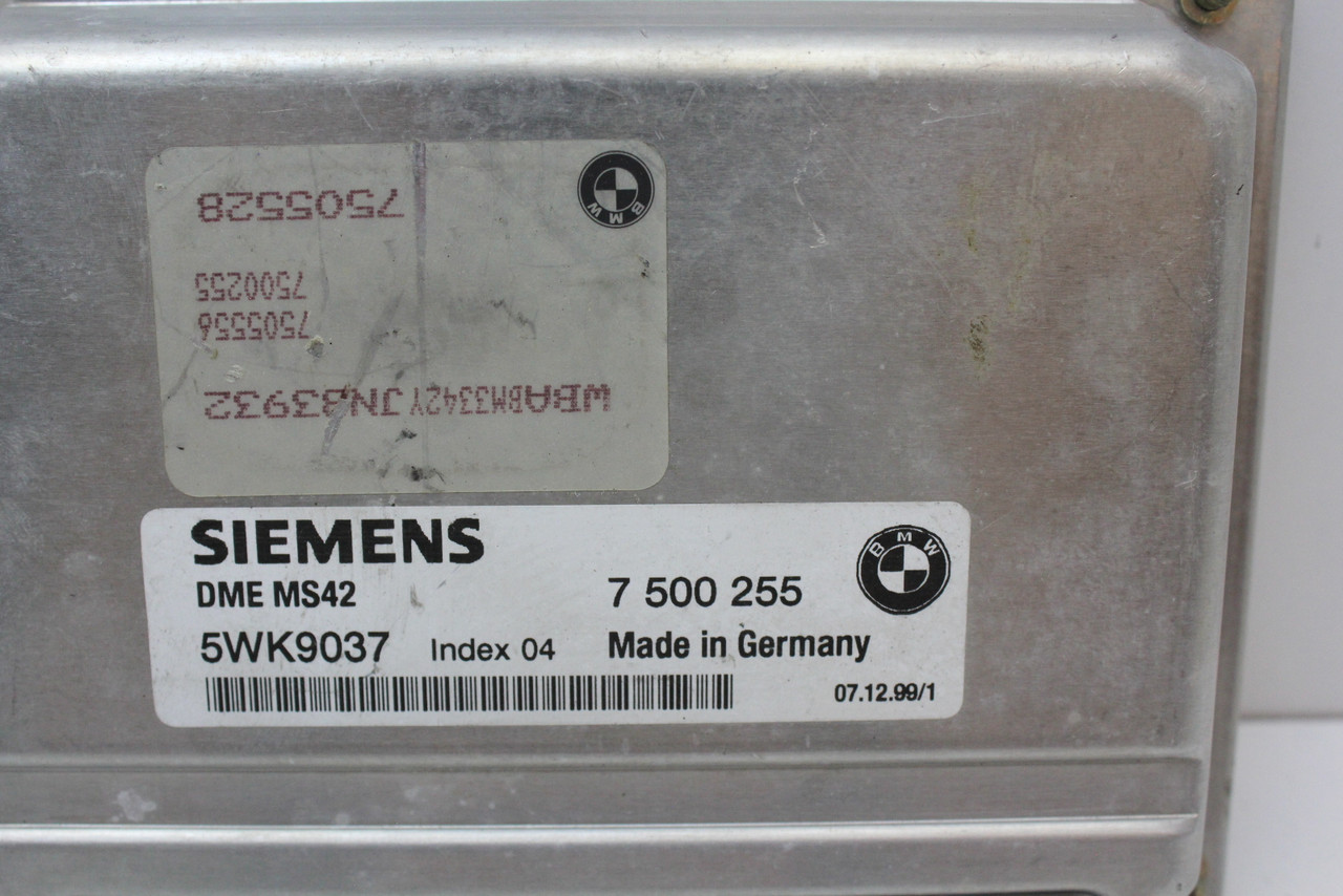 99 00 BMW 323i 7500255 Computer Brain Engine Control ECU ECM EBX Module