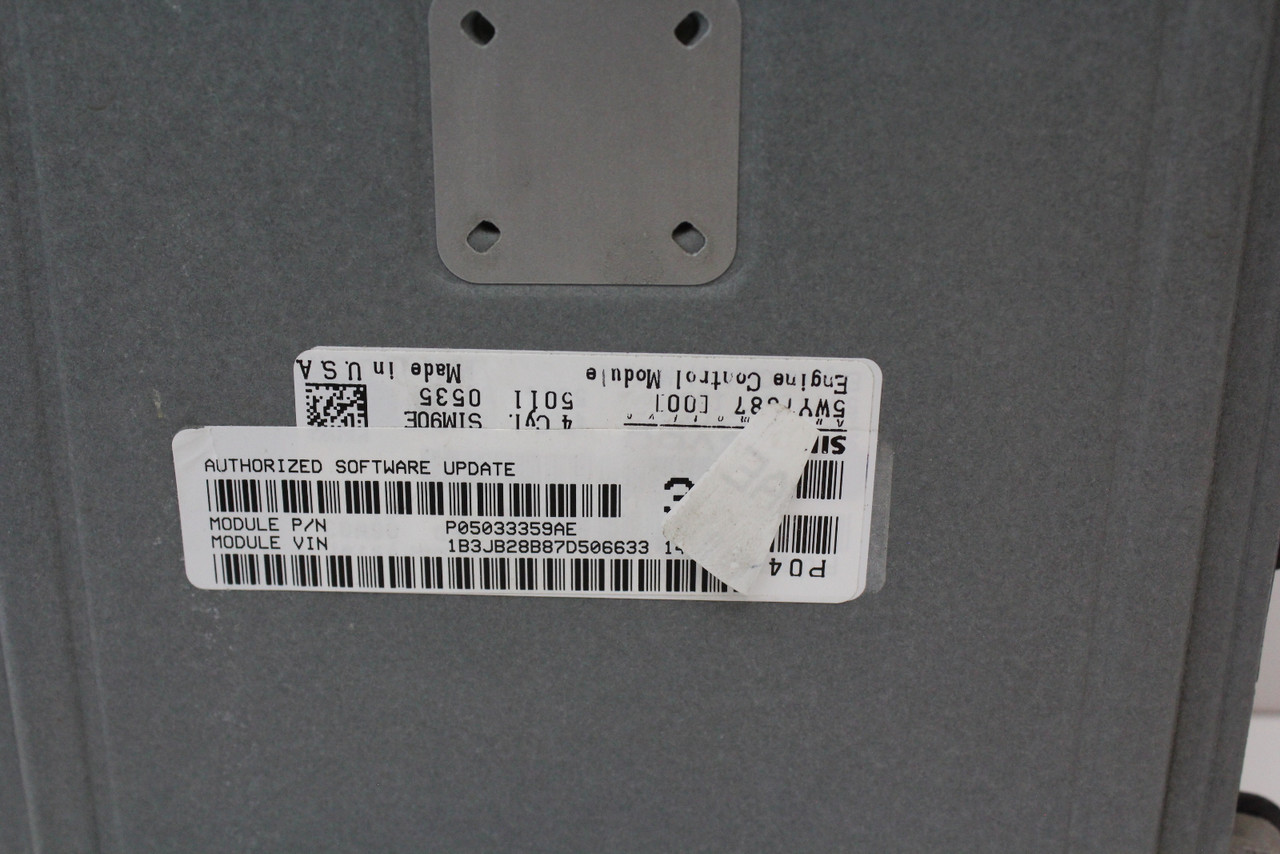 07-10 Caliber P05033359AE Computer Brain Engine Control ECU ECM EBX Module